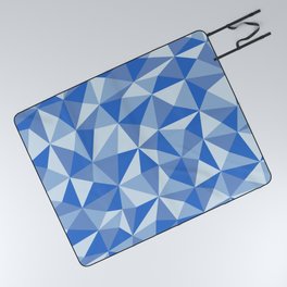 Blue Triangle Pattern Picnic Blanket