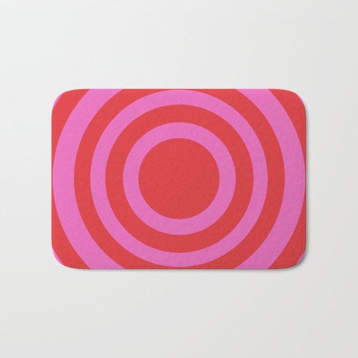 The Circle - Pink Red Colourful Minimalistic Art Design Pattern Bath Mat