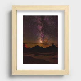 Milky Way over the Badlands South Dekota Recessed Framed Print