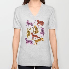 Tiger Collection – Pink & Yellow Palette V Neck T Shirt