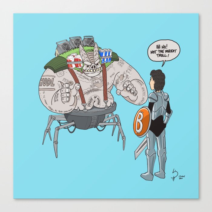 The Bitcoin Reddit Troll Canvas Print