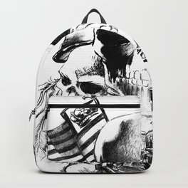 Skulls flags and flowers Backpack
