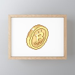 Bitcoin Pixel Art Framed Mini Art Print