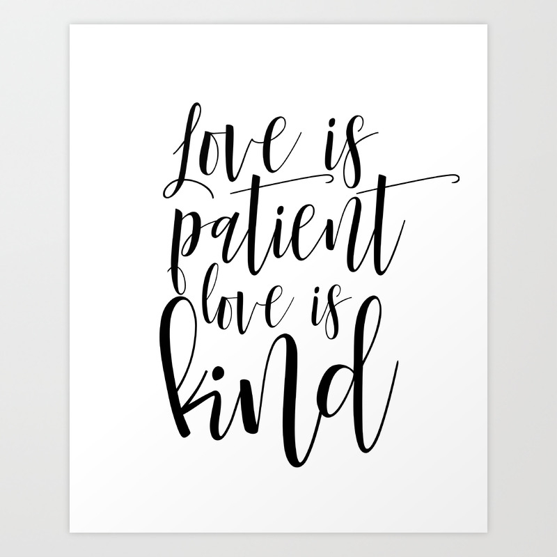 Printable Love Is Patient Love Is Kind Wall Art Bible Verse Art Print Nursery Wall Art Art Print