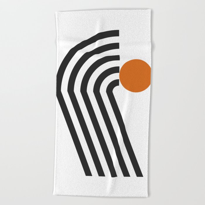 Arch line circle 4 Beach Towel