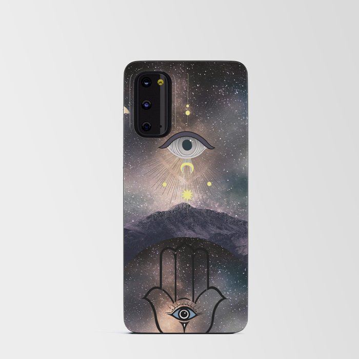 Spiritual Starry Sky Gold Moon Hamsa Celestial Landscape Android Card Case