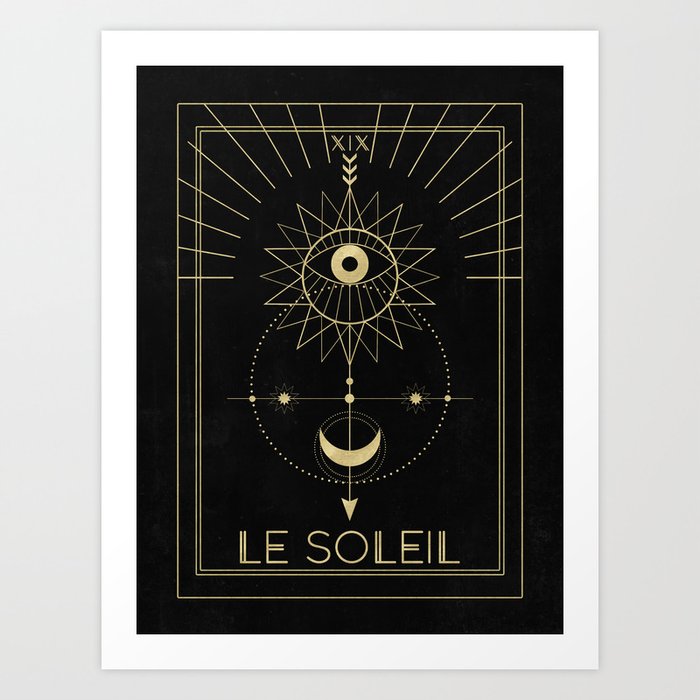 Le Soleil or The Sun Tarot Kunstdrucke | Graphic-design, Digital, Tarot, Sonne, Soleil, Magisch, Wicca, Hexe, Mond, Luck
