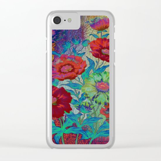 floral old tile Clear iPhone Case