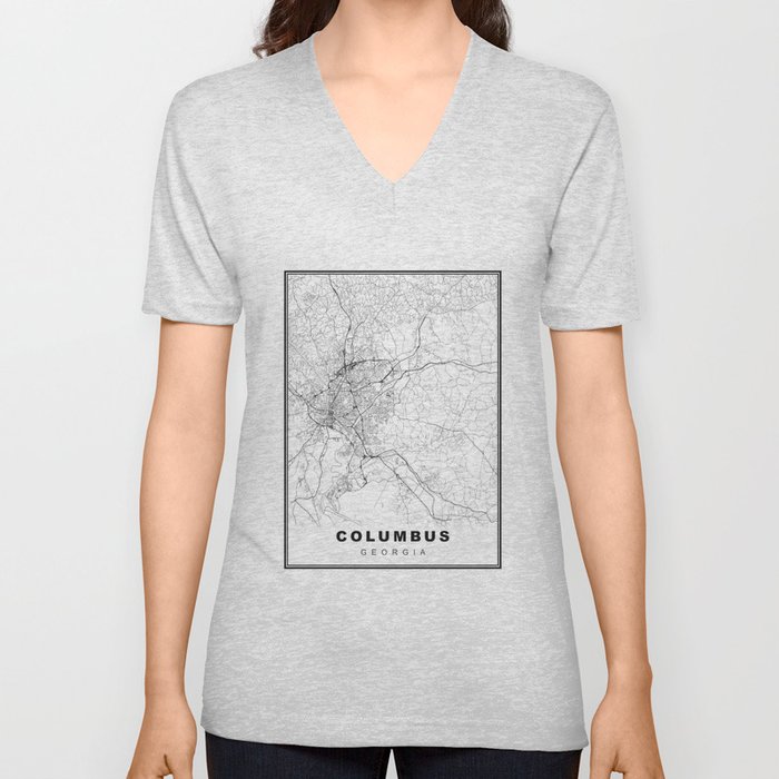 Columbus Map V Neck T Shirt