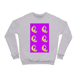 Cat Napping Pattern Psychedelic Purple Crewneck Sweatshirt