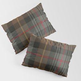 Vintage Brown Gray Tartan Plaid Pattern Pillow Sham