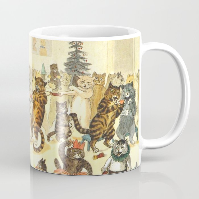 'Christmas Party Cats' by Louis Wain Vintage Cat Art Coffee Mug
