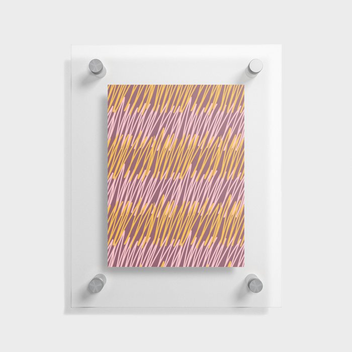 Scribbled Impatience 4A | Mauve and Yellow | Pattern Floating Acrylic Print