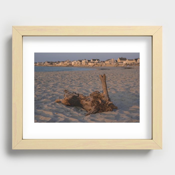 Green Harbor Beach Driftwood in Marshfield Massachusetts Recessed Framed Print