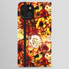 burnt orange floral bouquet aesthetic assemblage iPhone Wallet Case
