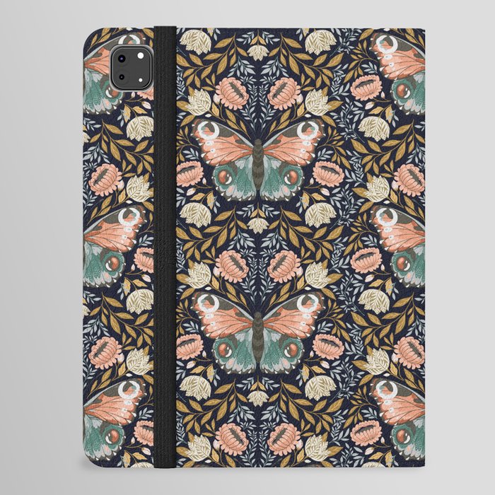 William Morris Inspired Butterfly Pattern - Midnight Garden iPad Folio Case