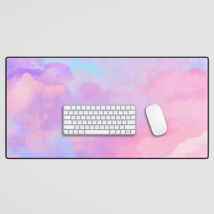 DREAMER Aesthetic Pink Clouds Desk Mat