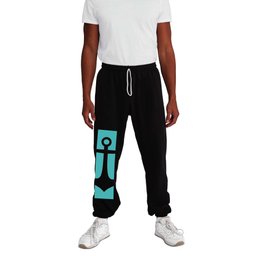 Anchor (White & Teal) Sweatpants