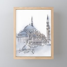 Blue Mosque  Framed Mini Art Print