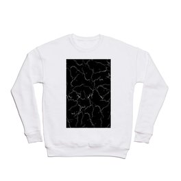 Minimalist Black Marble Distortion Pattern Design Cracked Crackle Fast Motion Crewneck Sweatshirt
