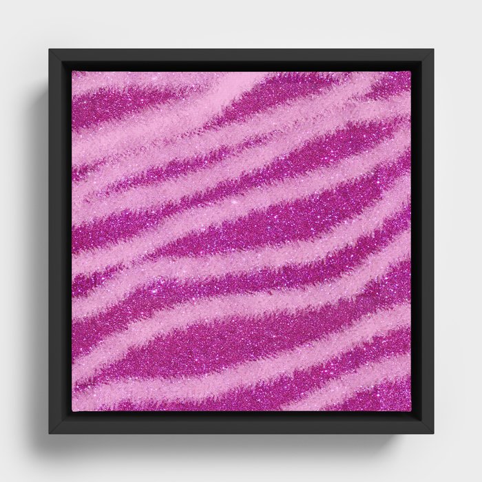 Light Purple Glitter Zebra Magic Collection Framed Canvas