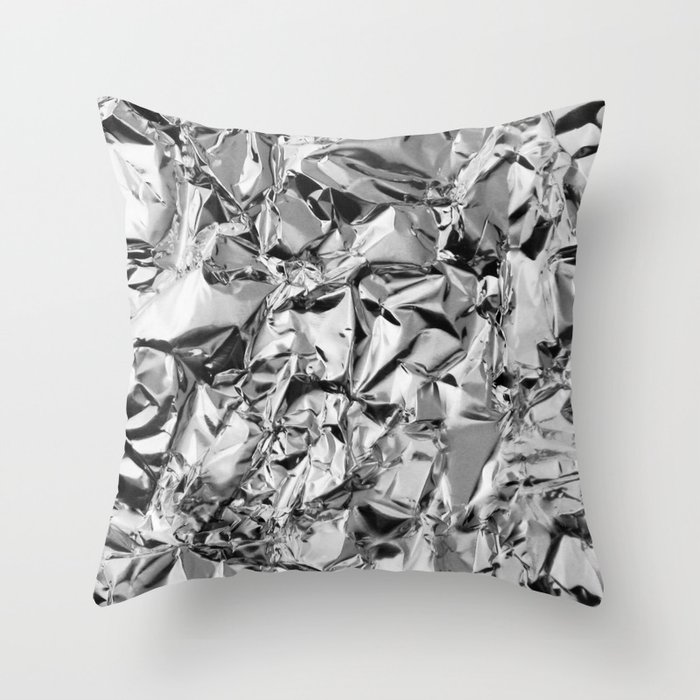 Silver foil Throw Pillow