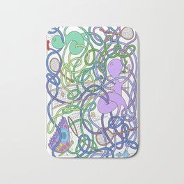 Mr Squiggly Tennis Match Bath Mat | Longarms, Redsneakers, Exercise, Tennisracket, Mrsquiggly, Playingtennis, Tangled, Competition, Tennisball, Athlete 
