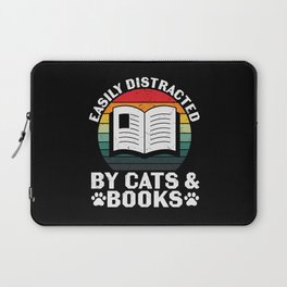 Easily Distracted By Cats & Books Laptop Sleeve