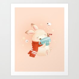 Festive Cuddles in a Cup! Art Print