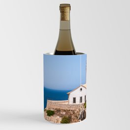 Spain Photography - Lighthouse By The Beautiful Blue Ocean Wine Chiller