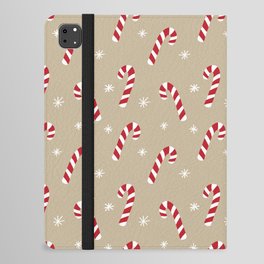 Candy Cane Pattern (tan, red, white) iPad Folio Case