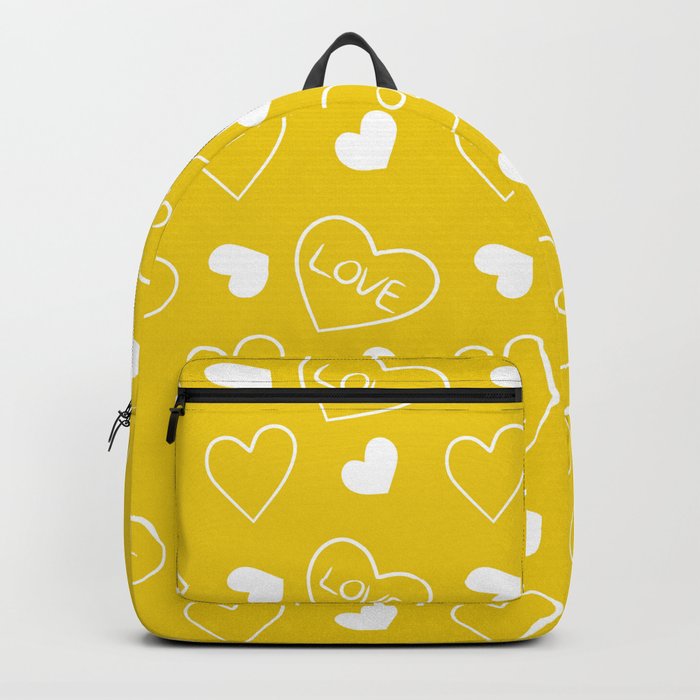 Valentines Day White Hand Drawn Hearts Backpack