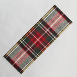 Scottish tartan pattern. Red and white wool plaid print as background. Symmetric square pattern. Yoga Mat