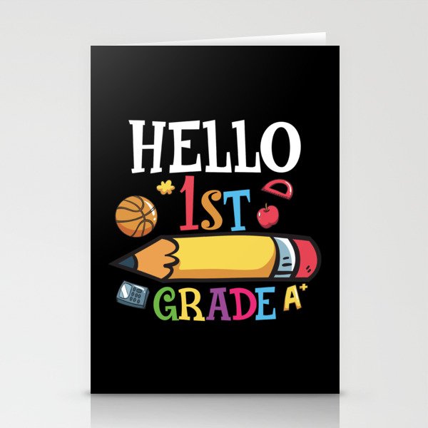 Hello 1st Grade Back To School Stationery Cards