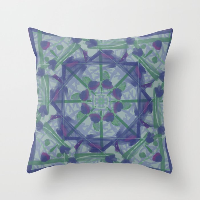 Calming Vintage Floral  Throw Pillow