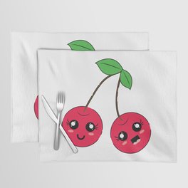 Cute Cherry Fruit Illustration Placemat