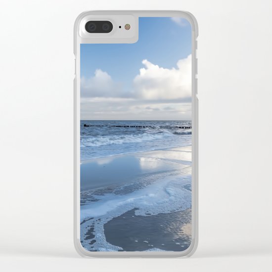 Cold day at the beach - Ocean blue on #Society6 Clear iPhone Case