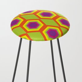 Colorful Hexagon Pattern Counter Stool