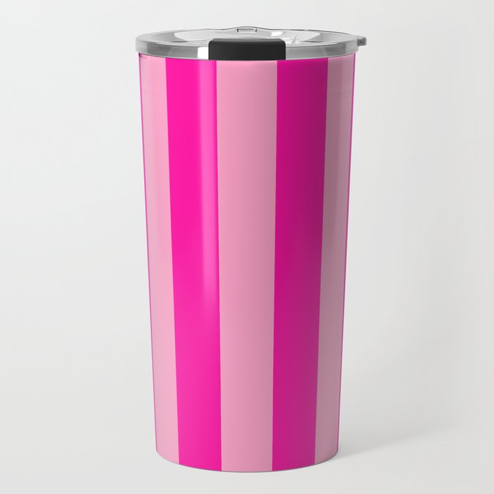 Pink Stripes Preppy Modern Travel Mug