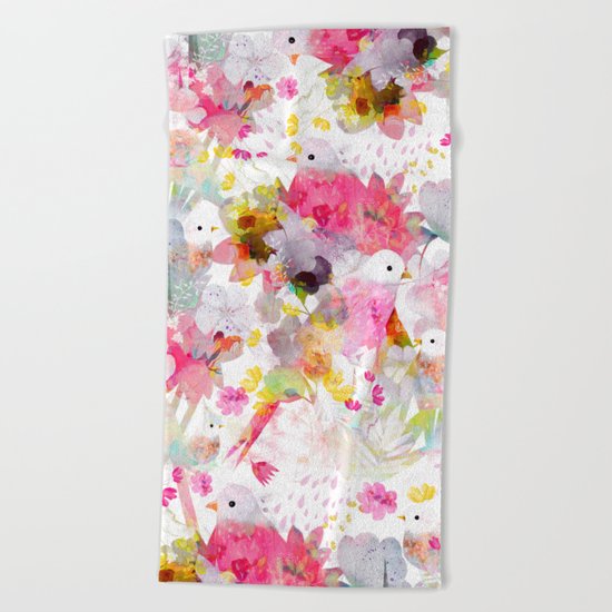 The Magical World of Birds Beach Towel