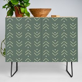 Arrow Lines Geometric Pattern 42 in Sage Green Credenza