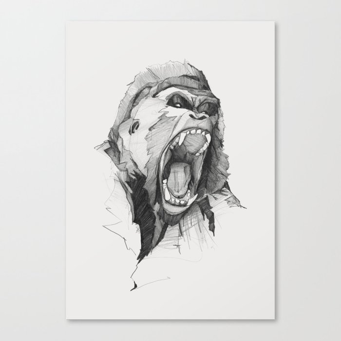 Seven Monkeys – Wrath – Wild Rage Canvas Print