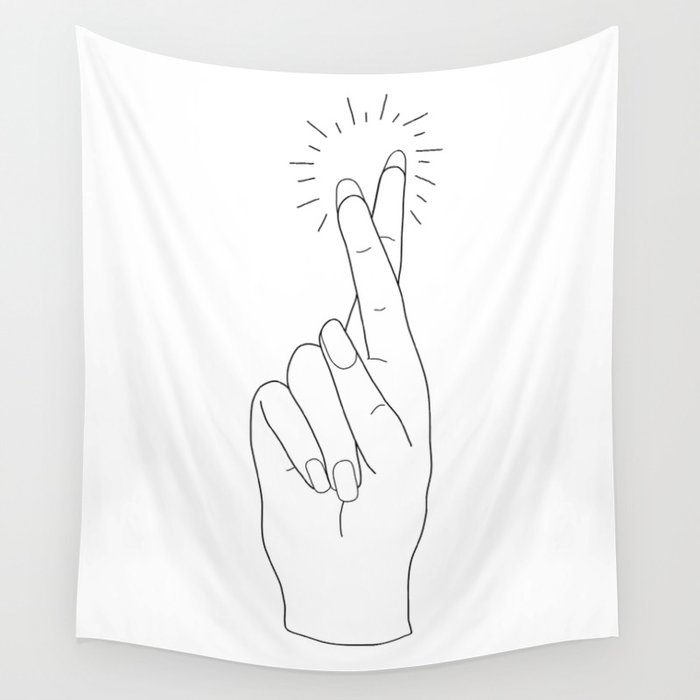 Fingers Crossed Wall Tapestry