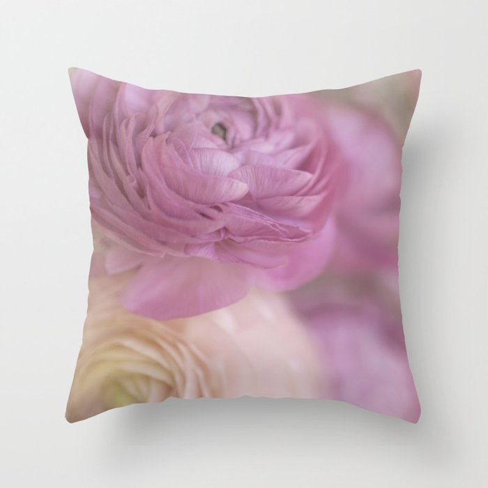 pink ranunculus  Throw Pillow