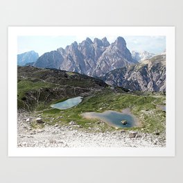 Alps Mountain Lakes Landscape Art Print | Mountains, Scenery, Destination, Alpine, Spring, Lakes, Landscape, Highlands, Photo, Panoramic 