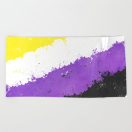 Splatter YOUR Colors - Nonbinary Pride Beach Towel