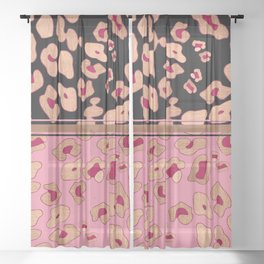RoseGold: Black + Pink Sheer Curtain