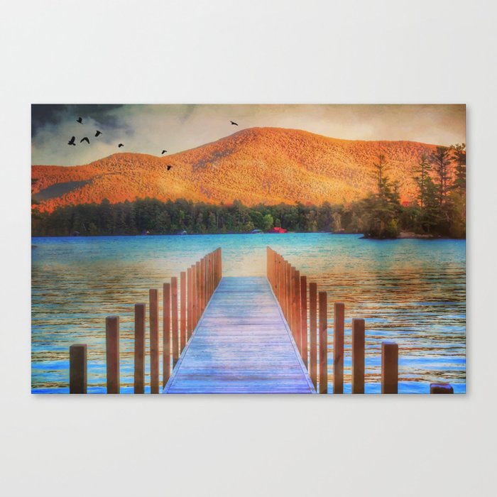 Autumn Landscape in Huddle Bay on Lake George in the Adirondacks Canvas Print