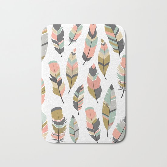 Boho Feathers Bath Mat