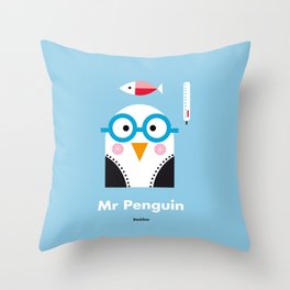 Mr. Penguin Throw Pillow